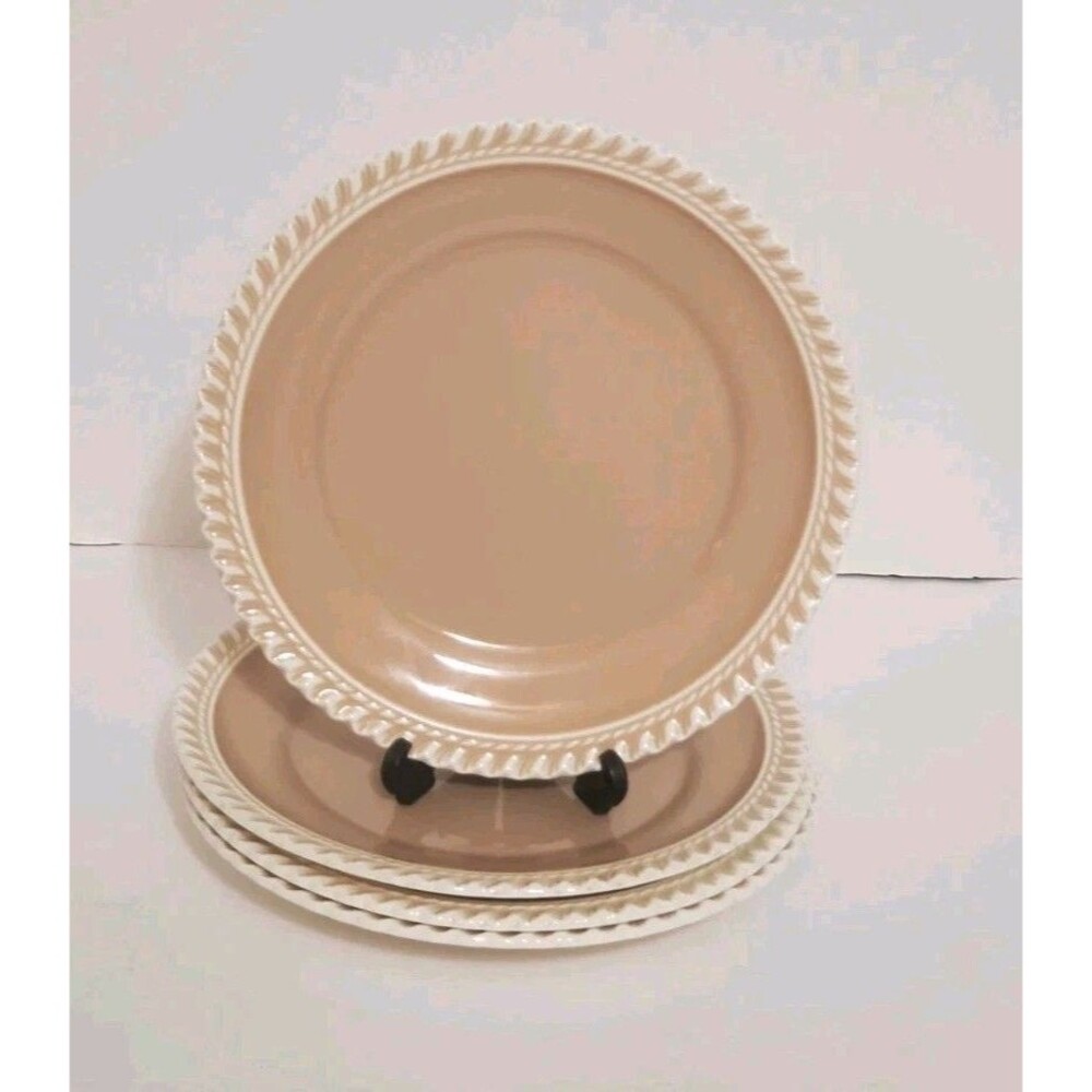 Harkerware Chesterton Beige Tan Plate 6.25" Bread & Butter Plates Dessert 4 Pc